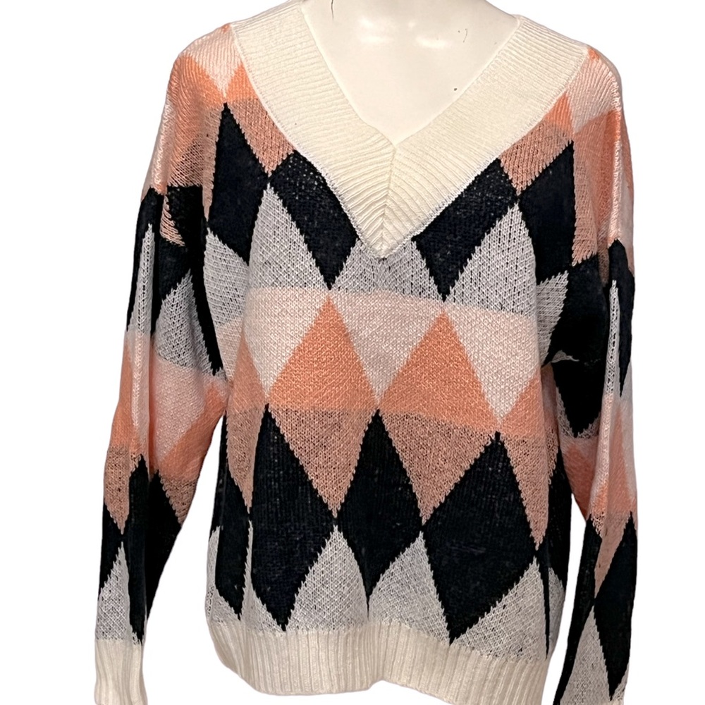 Favlux Fashion V neck sweater. Lighter weight knit fabric.